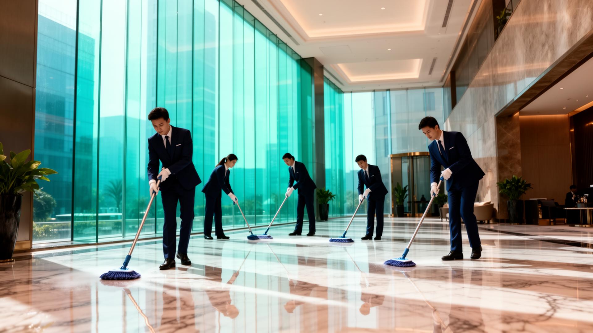 Interno corporate luxury con luce cinematografica